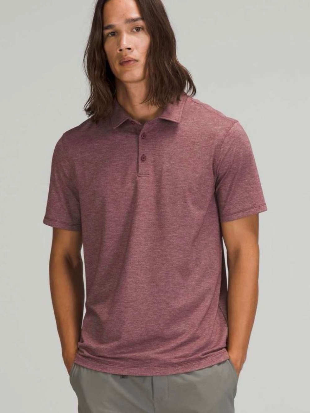 Lululemon Evolution Polo Shirt Men Small Red Golf Performance Lightweight Preppy